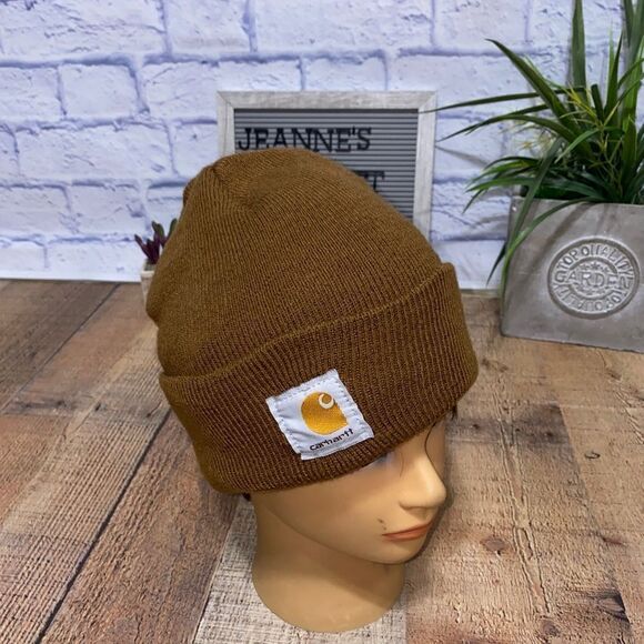 Carhartt Beanie Hat Men's One Size Knit Cuffed Brown - Picture 4 of 6